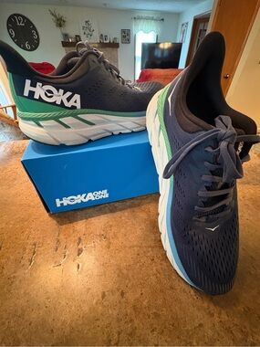 Hoka One One Clifton 7 Running Shoes Mens 10.5 Moonlit Ocean Blue Gorpcore